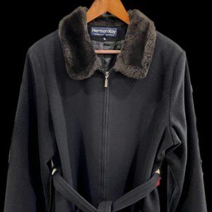 Herman Kay black, wool coat